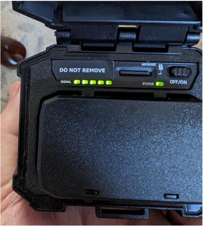 V300 Ultimate lights on the back camera were lithium battery when fully charged