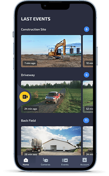 The Vosker App allows you to see all the events your cameras captured at glance.