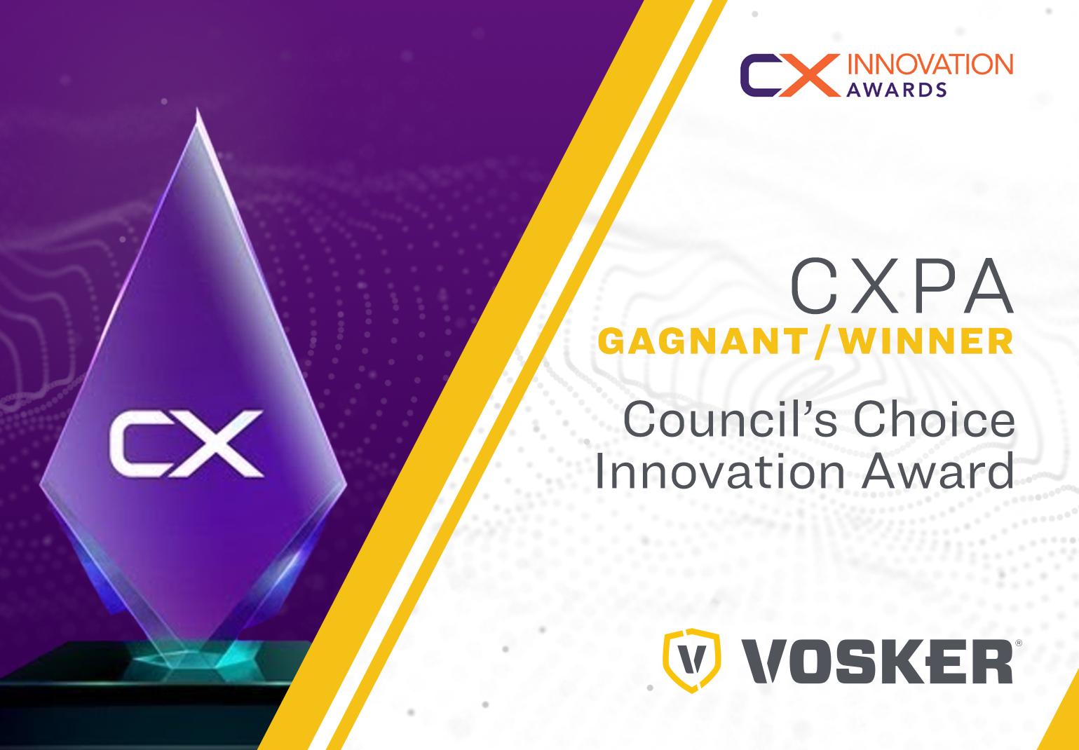 VOSKER was chosen as a winner of CXPA’s first-ever “Council’s Choice” award